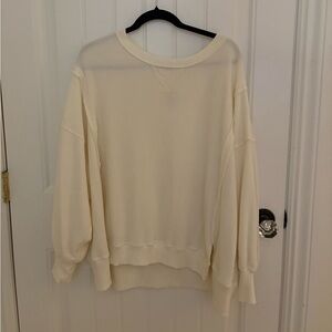 Aerie White Waffle Knit Sweater